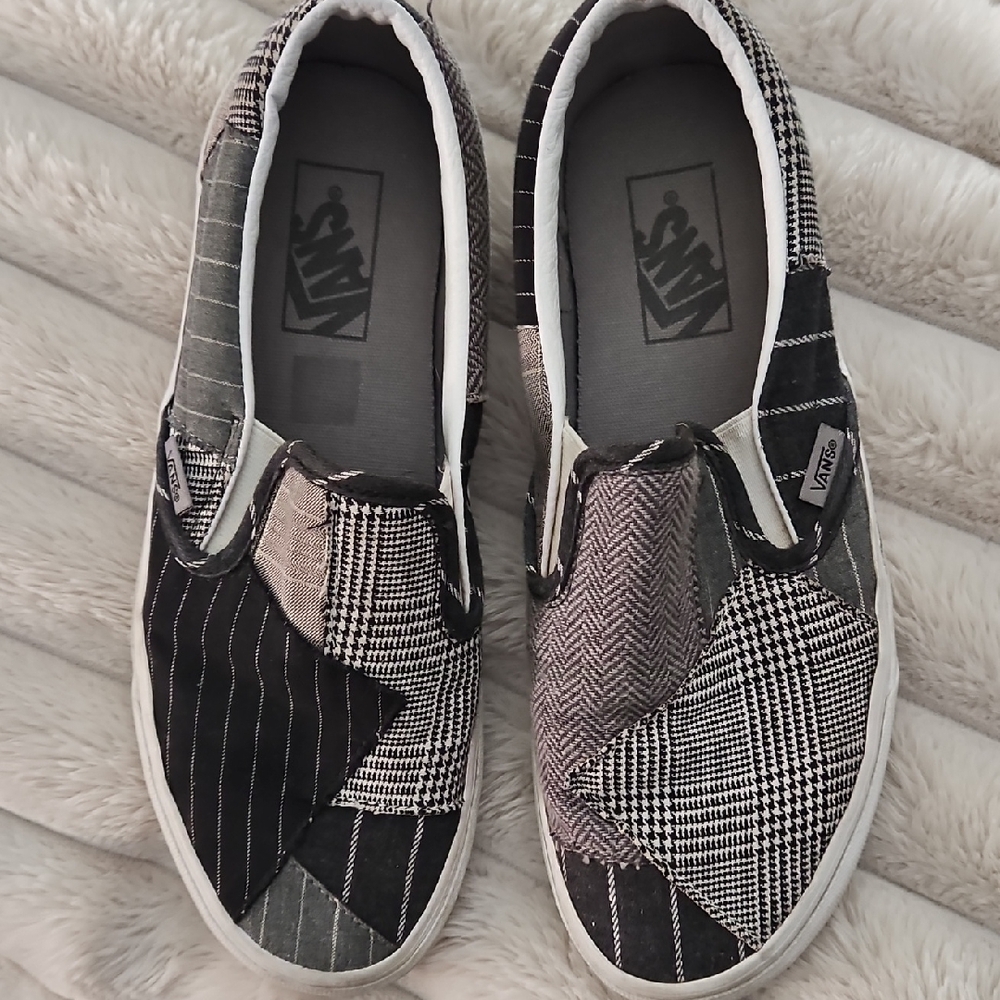 Vans Monochrome Patchwork Slip-On Sneakers